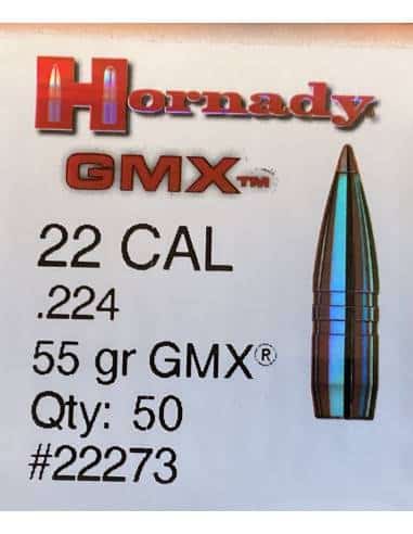 HORNADY – PALLE 22 CAL .224″ 55GR GMX -22273 (50 PZ)