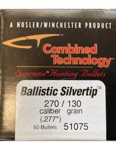 NOSLER BALLISTIC SILVERTIP 51075 Palle Cal.270.277'' 130grs Conf. da 50 palle