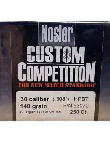 Palle Nosler Competition Cal 30 gr 140HPBT conf.250