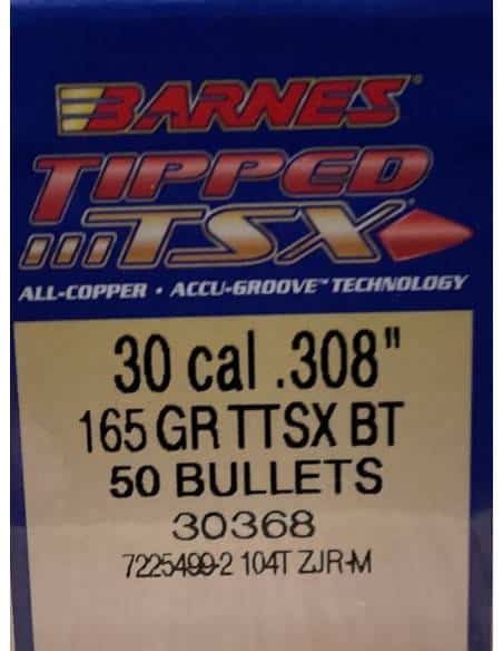 BARNES PALLE TTSX BT CAL 30 MM GR 165 30368