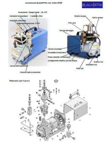 BLAUOPTIK COMPRESSORE ELETTRONICO PER CARABINE PISTOLE PCP Compressore per ricarica carabine aria compressa PCP fin a 300 bar