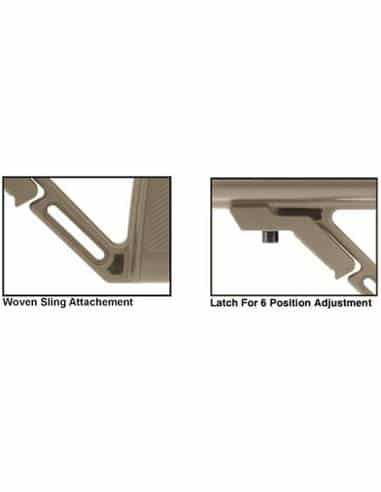 UTG PRO Model 4 Combat Ops S2 Mil-Spec Butt Stock 6-Position  RBUS2DMS