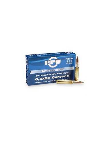 MUNIZIONE PPU PARTIZAN 6,5x52 CARCANO SPBT SOFT POINT 139gr