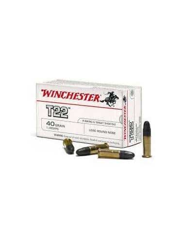 CARTUCCE COLPI CALIBRO 22 LR WINCHESTER T22 40 GRANI confezione 50 Pz.