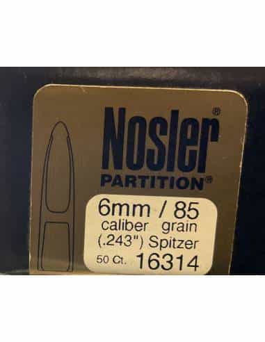 Palle Nosler Partition cal 6 mm gr 85 243 spitzer 16314