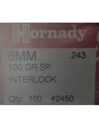HORNADY INTERLOCK 243 Palle SP Cal mm ' 100grs Conf. da 100 pz.N