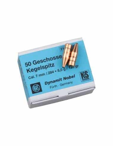 RWS KS 2146290 Palle KEGELSPITZ Cal.7mm.284'' 123grs 8g Conf. da 50 palle