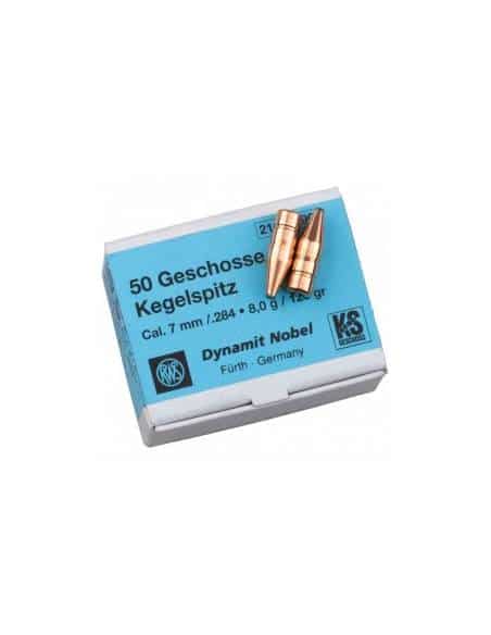 RWS KS 2146290 Palle KEGELSPITZ Cal.7mm.284'' 123grs 8g Conf. da 50 palle