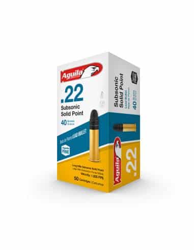AGUILA MUNIZIONI .22LR Sub SP 40GRS – Subsonic Solid Point 50