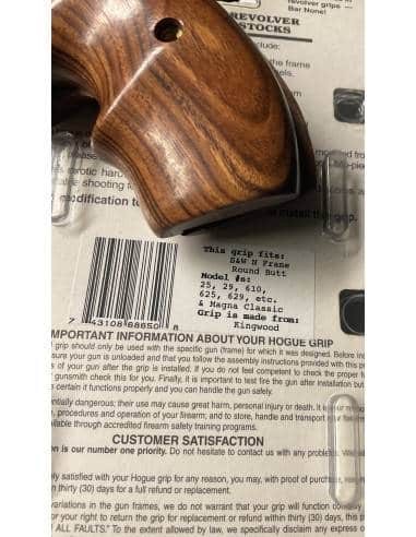 GUANCETTA IN LEGNO HOGUE GRIP PER S&W N RB BANTAM-KINGWOOD  CODICE 691223 MODELLO 25 29 610 625629