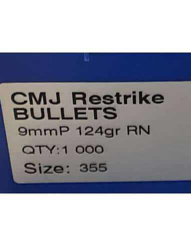Palle Frontier CMJ Restrike calibro 9mm – 124 grani RN Dia 356