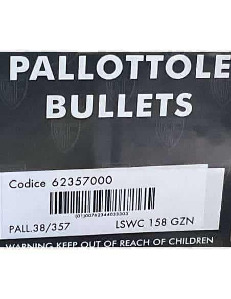 FIOCCHI Palle LSWC GZN Cal.38/357 158grs Conf. da 250 pezzi