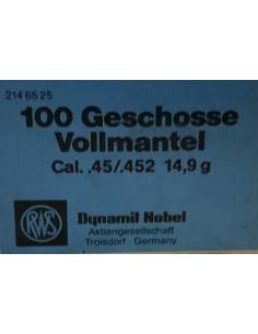 Palle RWS  45 /452 auto 14.9 G 100 PEZZI CODICE 840995