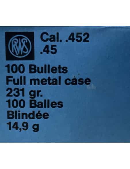Palle RWS  45 /452 auto 14.9 G 100 PEZZI CODICE 840995