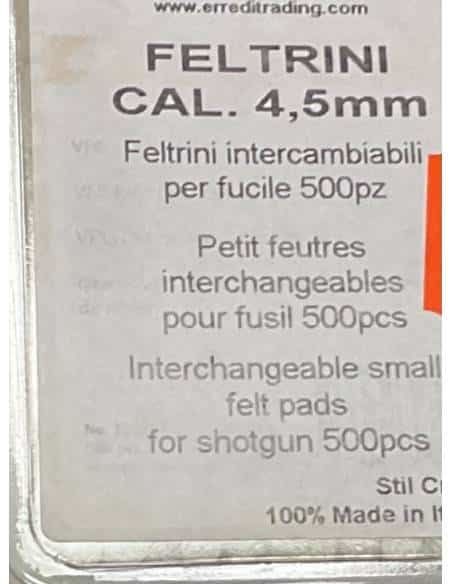 Feltrini per carabine 4,5 mm numero 500 pezzi