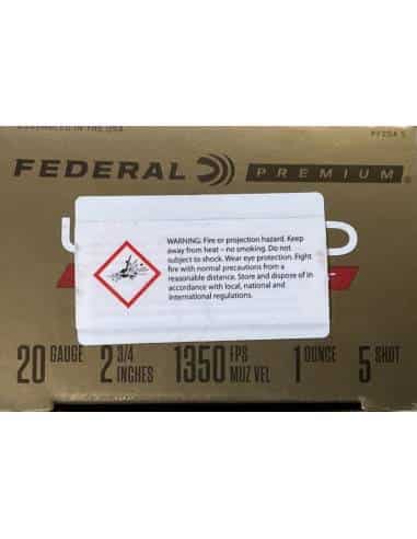 Cartucce calibro 20 Federal Premium upland piombo numero 5