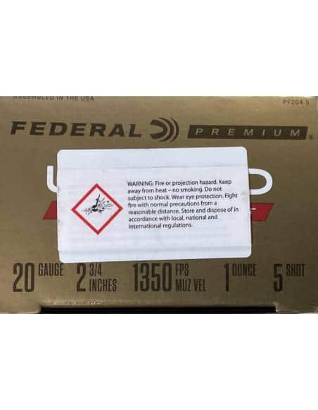 Cartucce calibro 20 Federal Premium upland piombo numero 5