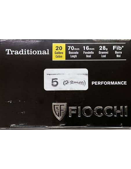 Cartucce Fiocchi calibro 20 traditional piombo 5 6