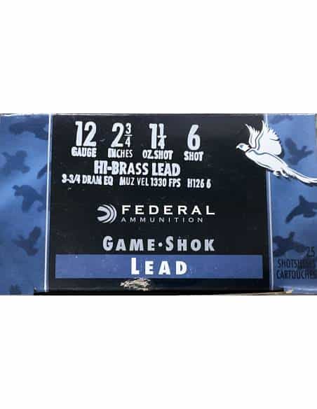 Cartucce calibro 12 Federal game -shok lead piombo 6