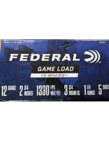 Cartucce calibro 12 Federal game load hi-brass piombo 5