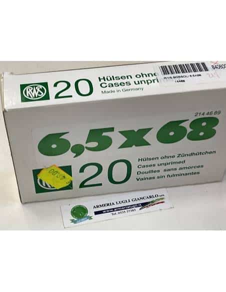 Bossoli rws calibro 6,5x68 numero 20 pezzi