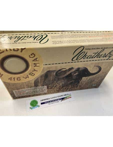 Cartucce weatherby calibro 416 wby 400 grammi