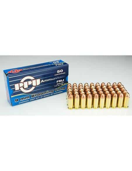 PPU Cal. 9 mm Browning Long FMJ 108 gr