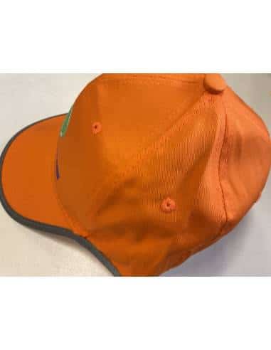Cappellino / berretta arancione alta visibilità con banda grigia riflettente