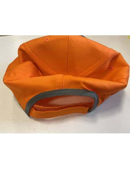 Cappellino / berretta arancione alta visibilità con banda grigia riflettente