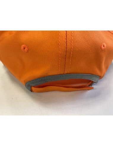 Cappellino /berretti arancione con visiera alta visibilità con bandine grige a lato