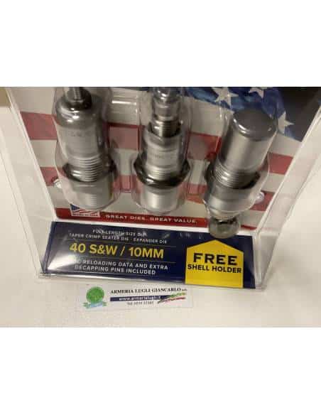 Die set hornady american series calibro 40 s&w/10mm 3 die set