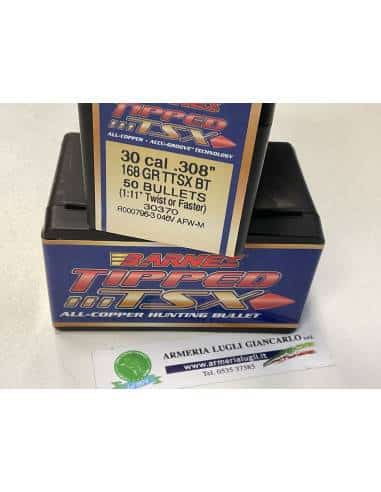 Palle barnes tipped tsx calibro 30 308 grani 168 ttsx bt codice 30370