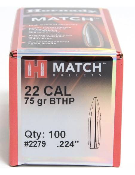 HORNADY MATCH .224" 75gr BTHP 2279