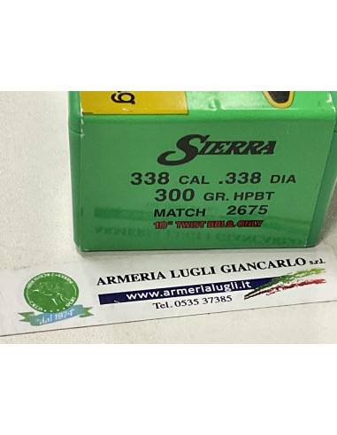 Palle Sierra 338 cal 338 codice 2675 300 grani hpbt match