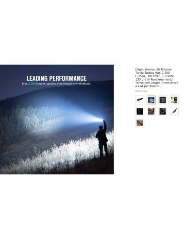 Olight Torcia Warrior 3S 300 meters 2300 lumens max