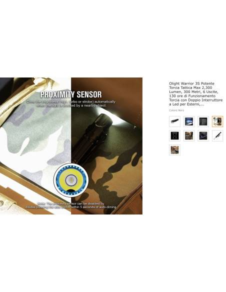Olight Torcia Warrior 3S 300 meters 2300 lumens max