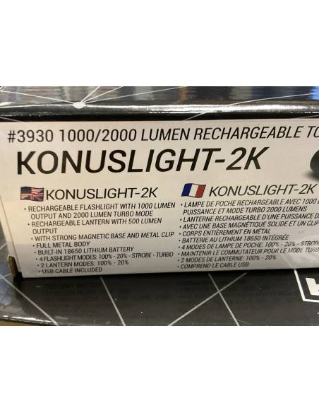 TORCIA KONUSLIGHT 2K RICARICABILE 2000 LUMENS codice 3930