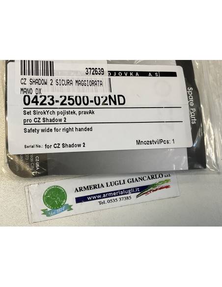 Sicura maggiorata per pistola cz shadow 2 mano dx  codice 372639