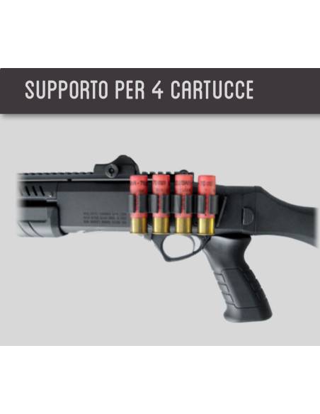 Supporto per 4 cartucce calibro 12 per fucili Fabarm Hatsan codice F104626-4 B-204-A