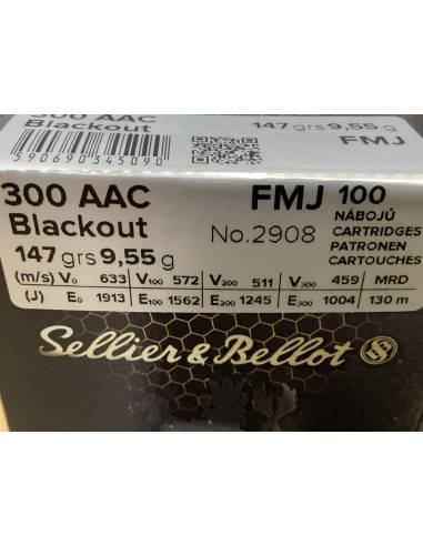 SELLIER & BELLOT MUNIZIONI CAL. 300 AAC FMJ 147 gr (CONF. 100 PZ) BULK PACKING V345112