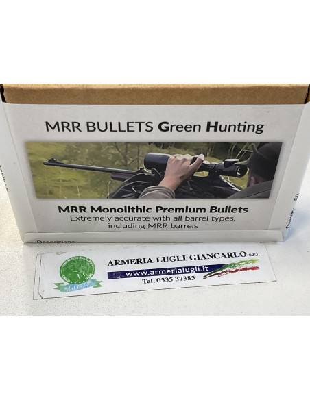 OGiVE PALLE MONOLITICHE MRR BULLETS  GREEN HUNTING CAL. 30 – 10,82g 167gr 7,82mm (50pz) Sabatti armi