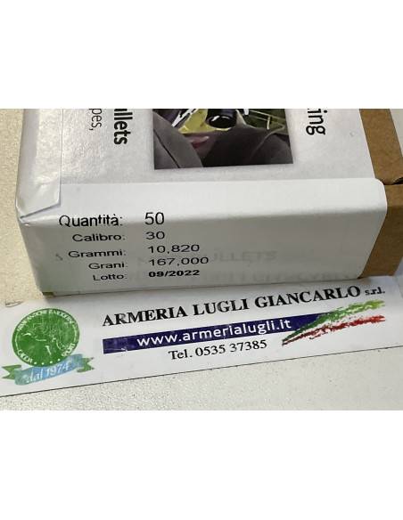 OGiVE PALLE MONOLITICHE MRR BULLETS  GREEN HUNTING CAL. 30 – 10,82g 167gr 7,82mm (50pz) Sabatti armi