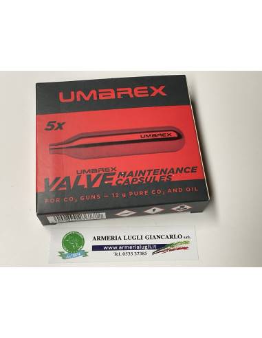 Confezione da 5 Bombolette Umarex Walther per Manutenzione codice 4.1683 CO2 Soft Air Gas 12 g