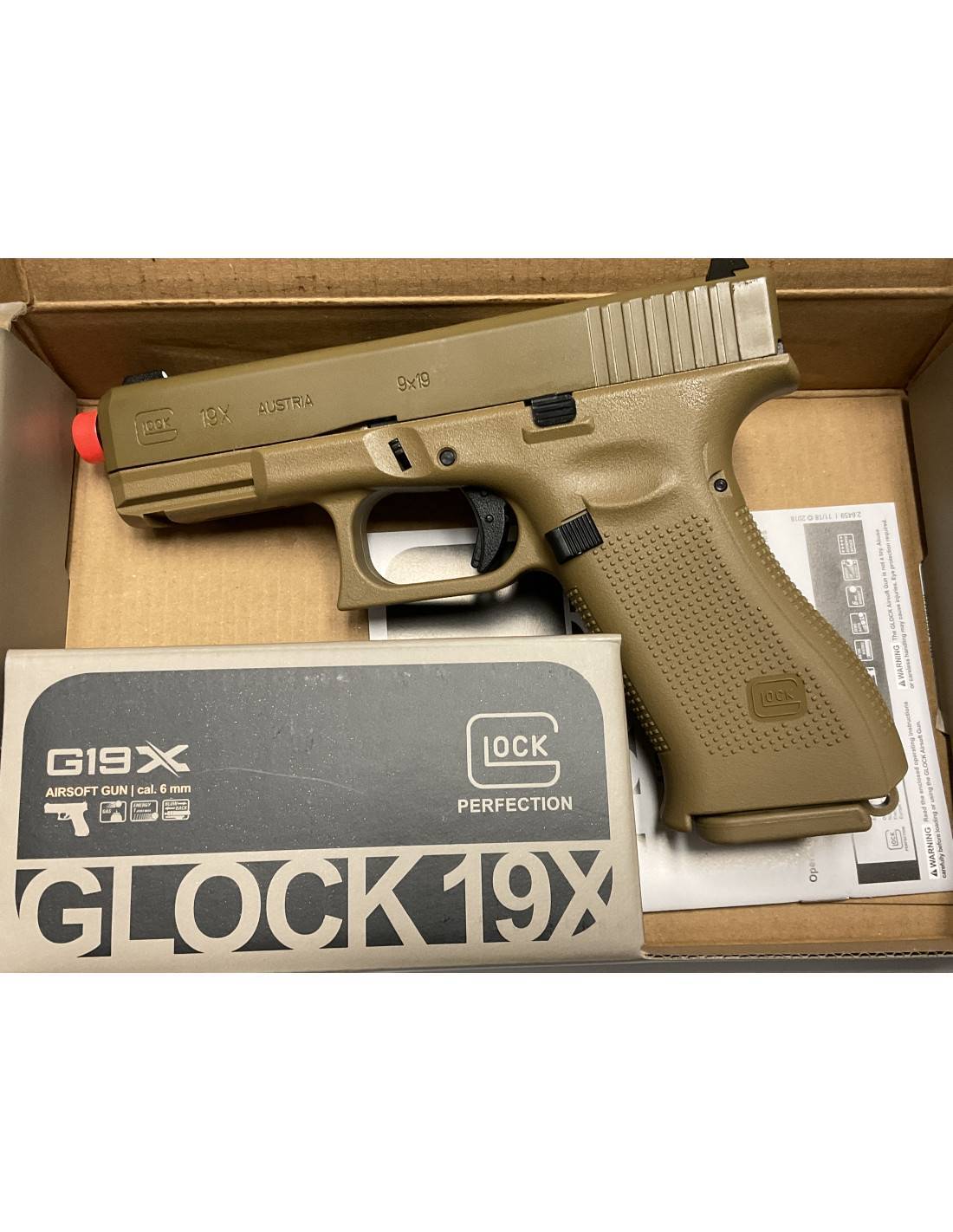 Pistola airsoft umarex modello glock g19x desert codice UM2.6435