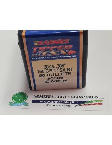 Palle ogive Barnes Tipped TSX calibro 30 150 grani ttsx br codice 30366
