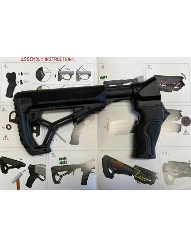 Calcio protelescopic stage 2 senza poggiaguancia Fabarm fucili sdass pompa martial s.a.t. 8 semiautomatico codice A-225-A