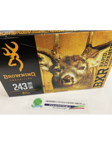 cartucce browning calibro 243 97 grani modello bxr scatole da 20 colpi