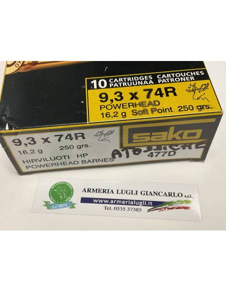cartucce sako 9,3x74 R 250 grani 10 colpi hp hirviluoti