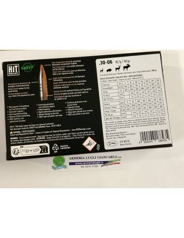 cartucce rws hit calibro 30-06 green 165 grani 20 colpi canna rigat