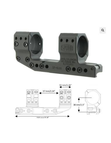 Attacco Spuhr Spuhr SP-4616 Cantilever Scope Mount Ø34 H38mm/1.5″ 6MIL PIC codice sp-4616